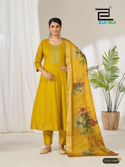 Blue hills gemini anarkali 3pcs wholesale kurtis in surat with price